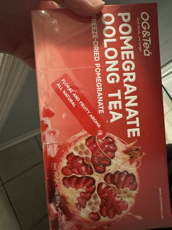 OG&Tea Pomegranate Oolong Tea All Natural 10 Pack Freeze-Dried Pomegranate 55g