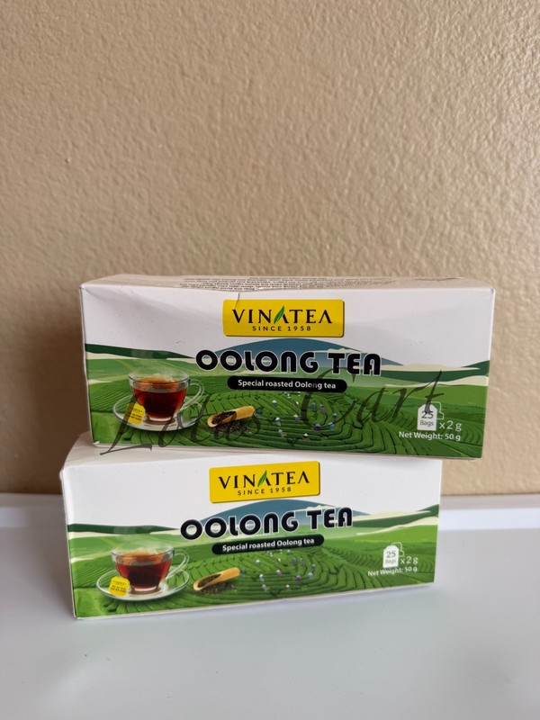 Vinatea Vietnamese Oolong Tea, Special Roasted Oolong Tea (25 Bags/Box), 2 Boxes