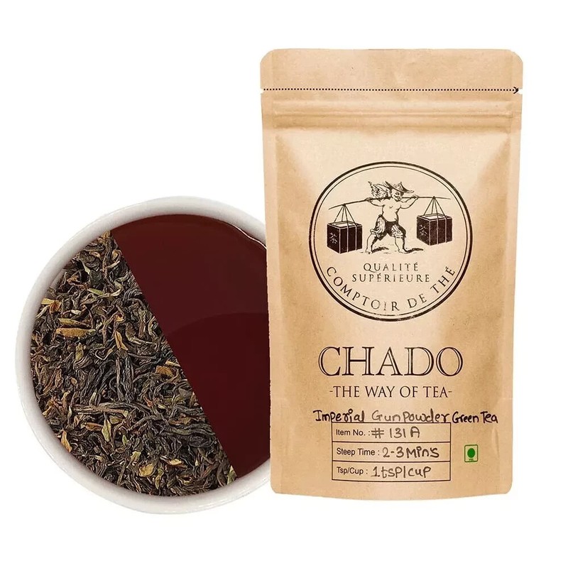 Chado Tea Gunpowder Green Tea (15 Pyramid Tea Bags) Free Shipping World Wide