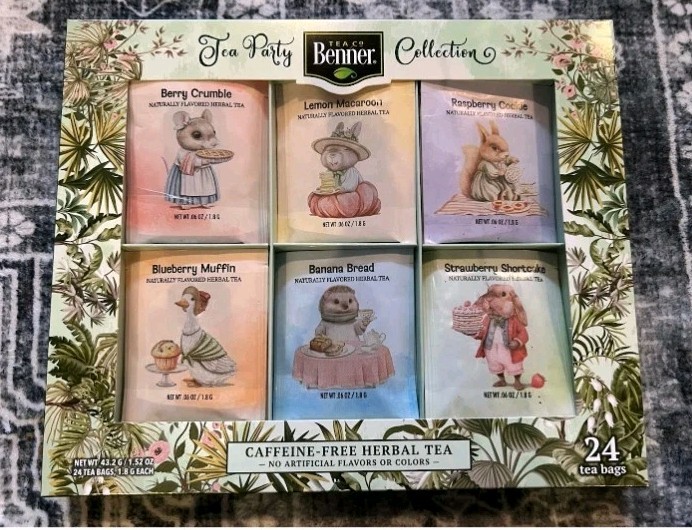 Aldi Benner Tea Co Tea Party Collection Caffeine Free Herbal Tea Assortment NEW