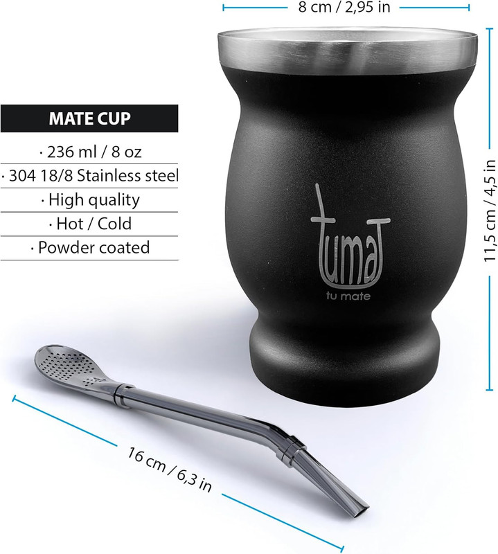 Complete Yerba Mate Kit - Includes Mate Cup, Straw (Bombilla), 750Ml Thermos, Ba gallery