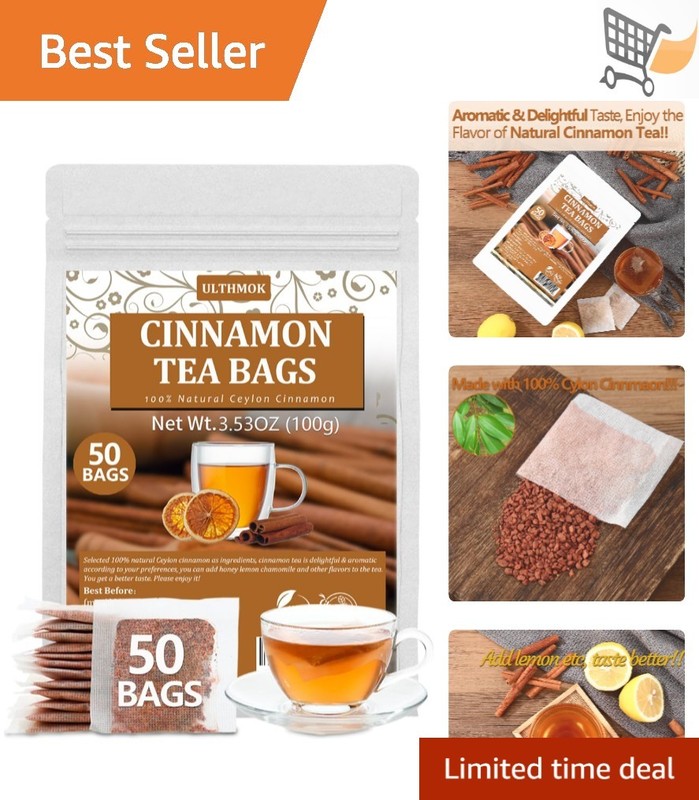 Cinnamon Tea Bags 100% Ceylon Cinnamon Natural Caffeine Free 50 Count