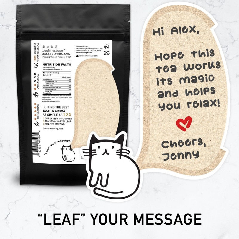 Leafmessage Tea - Golden Genmaicha Loose Leaf Artisan Tea 黃金玄米 げんまいちゃ 100g gallery