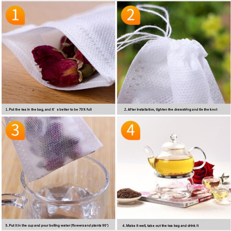 Drawstring Non-Woven Filter Bag High temperature resistance Double S fabric gallery