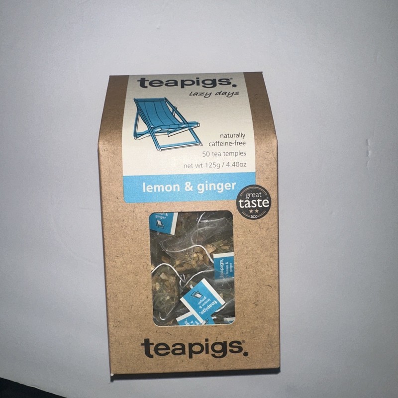 Teapigs Lazy Days Lemon Ginger 50 Tea Temples Exp 10/2027 gallery