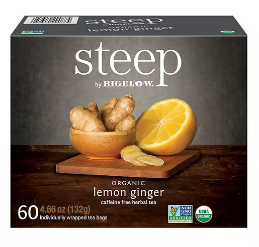 (2 Pack ) steep by Bigelow Lemon Ginger Herbal Tea ( 60 ct.) gallery