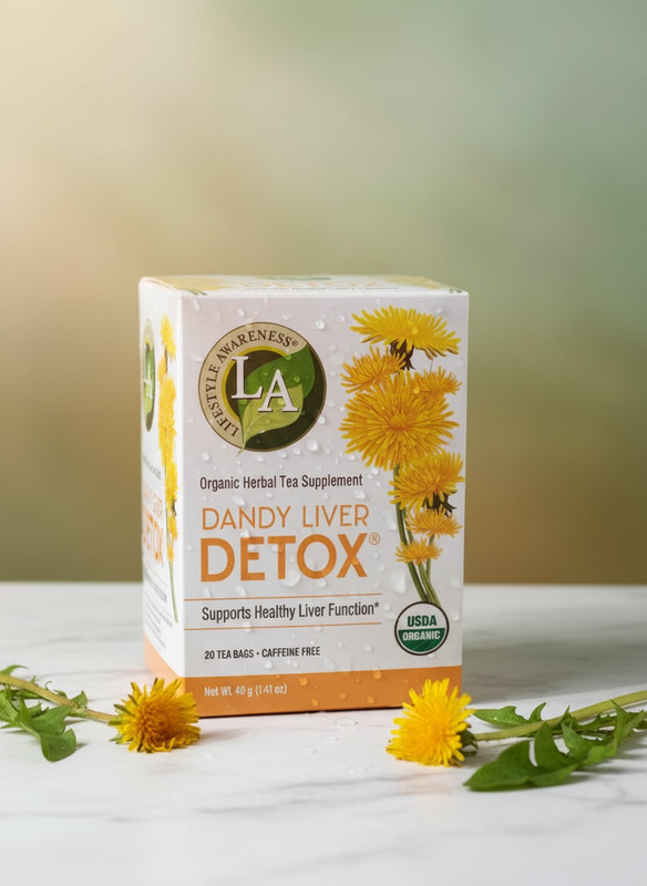 Lifestyle Awareness Teas, Caffeine Free Dandy Liver Detox Tea, 20 Count