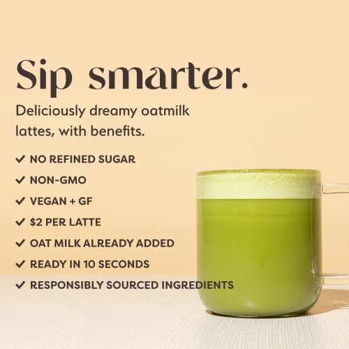 Clevr Blends Matcha Green Tea Powder Oat Milk Instant Latte Mix 100% Japanese... gallery