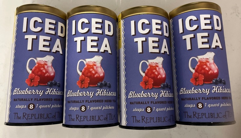 4 ct The Republic of Tea Iced Tea Blueberry Hibiscus Caffeine Free BB 1/27 B204