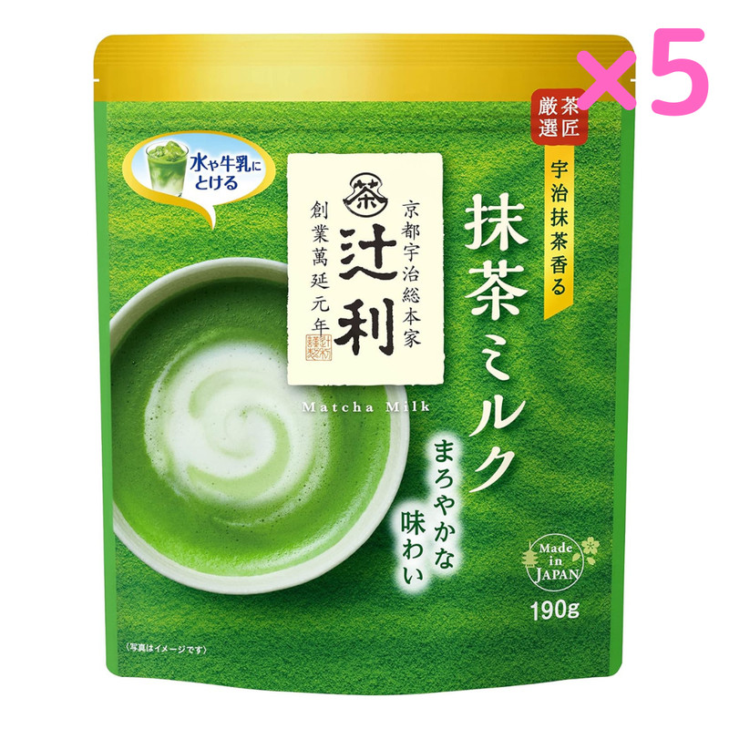 Tsujiri Matcha Milk Tea Powder 170g set of 5
