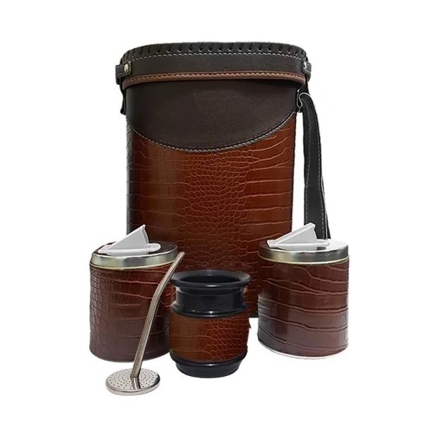 328STN25 New Set Yerba Mate Kit Containers Gourd(Cup) Bombilla(Straw) Bag