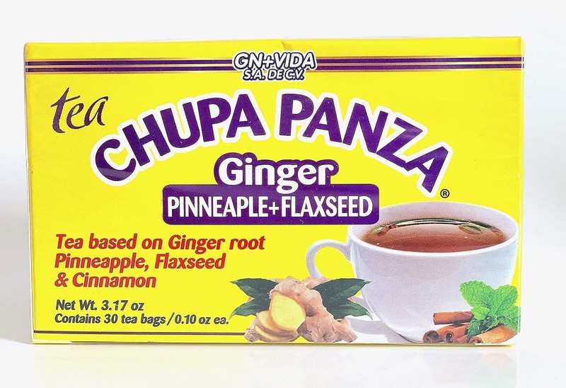 Tea CHUPA Panza, Tea Based ONGINGER Root, PINNEAPPLE, (30 Tea Bags/0.10 oz Each