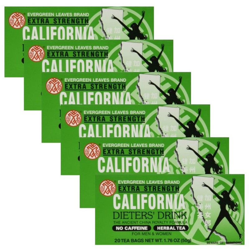Extra Strength Dieter’s Tea with Evergreen Leaves, 20 Count, Pack of 6
