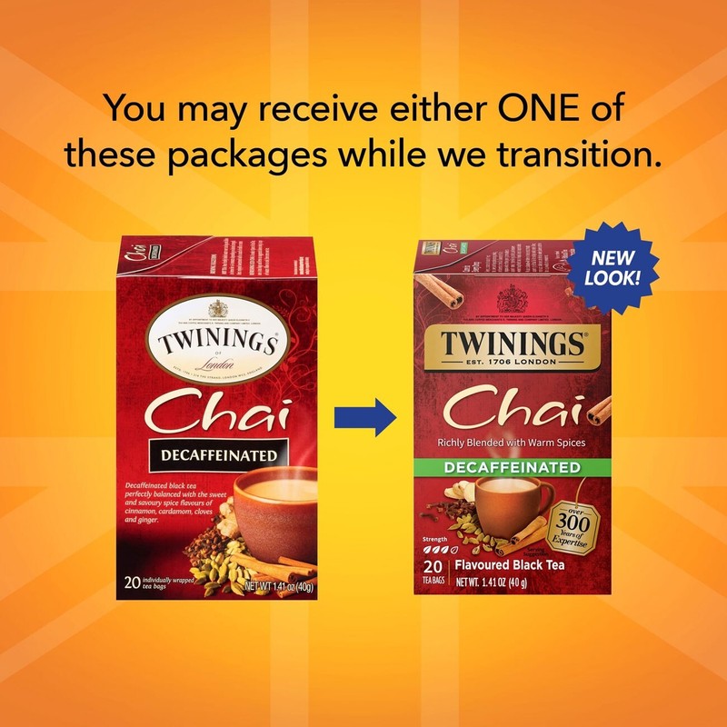 Twinings Decaffeinated Chai Tea - 20 tea bags (Pack of 2) gallery
