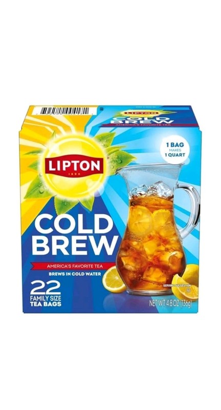 Cold Brew Iced Tea Bags, Family Size Iced Tea Bags, 22 Tea Bags Exp:05/2028