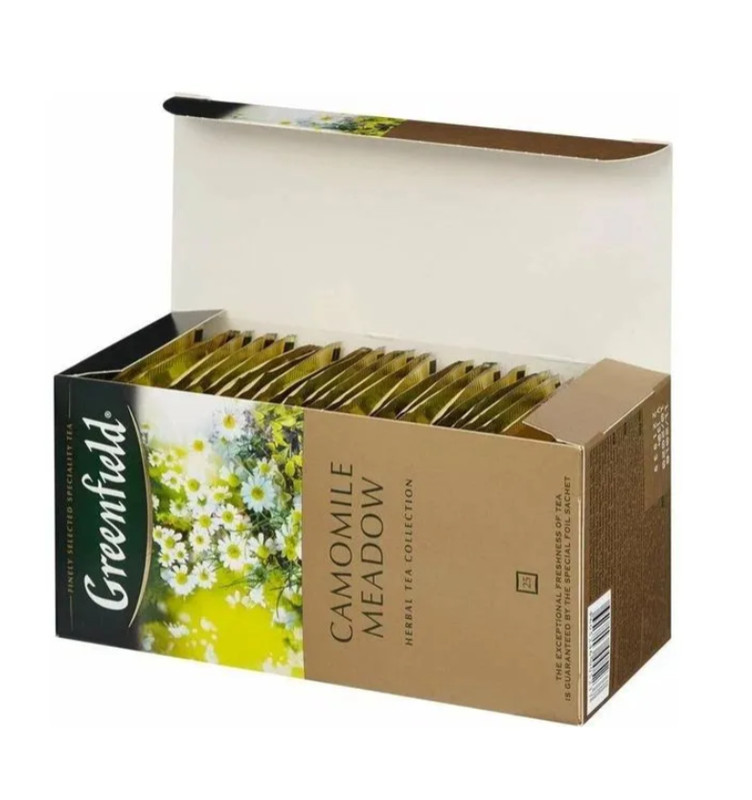 GREENFIELD Tea CHAMOMILE MEADOW HERBAL 25 TEA BAGS RF /NO GMO/ Гринфилд чай gallery