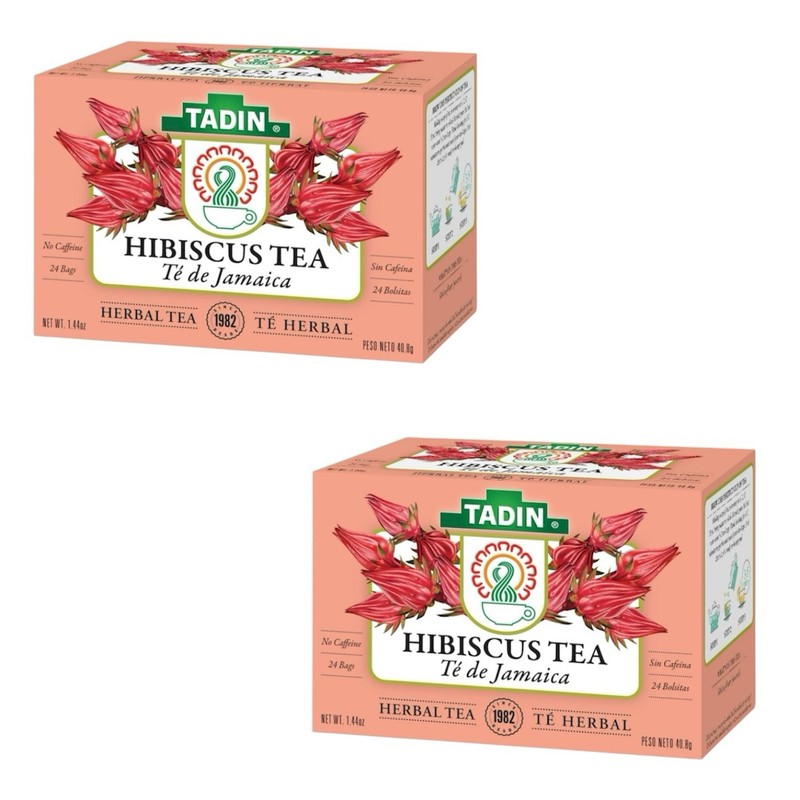 2 PACK TADIN HIBISCUS TEA HERBAL 48 BAGS