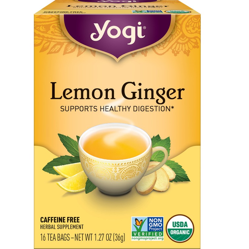 Yogi Tea – Lemon Ginger Tea (4 Pack) Caffeine Free – 64 Organic Herbal Tea Bags