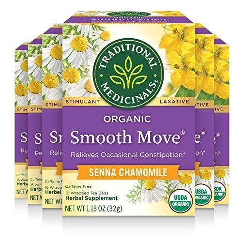 Organic Smooth Move Tea - Chamomile & Senna for Overnight Constipation Relief, 9 gallery