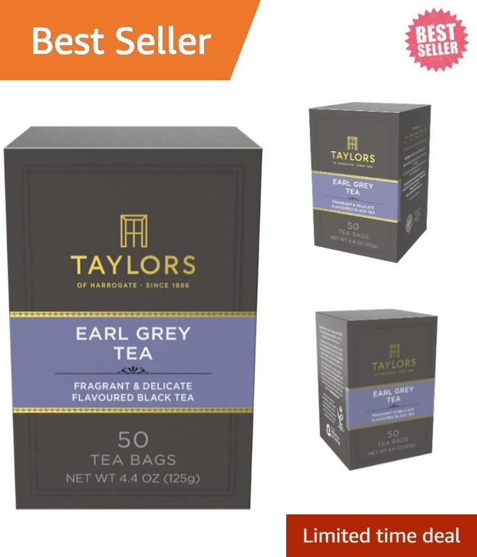 Fragrant Earl Grey Black Tea – 6 Packs of 50 Bags, Enjoy Anywhere, Anytime