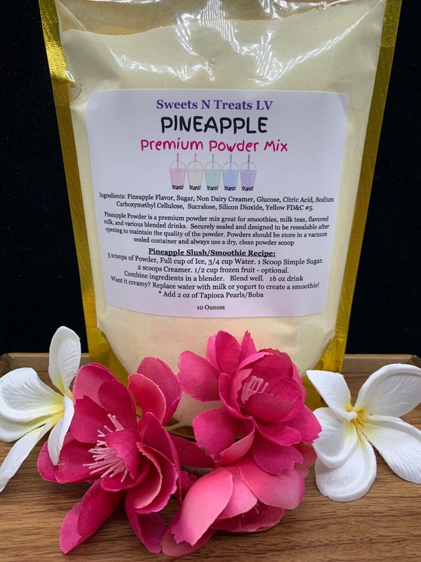 Premium PINEAPPLE Powder Mix Boba Bubble Tea Tapioca Pearl Smoothie Slushy 10oz