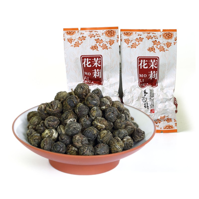 GOARTEA 10Pcs*8g Premium Jasmine Dragon Pearl Loose Leaf Chinese Green Tea Ball