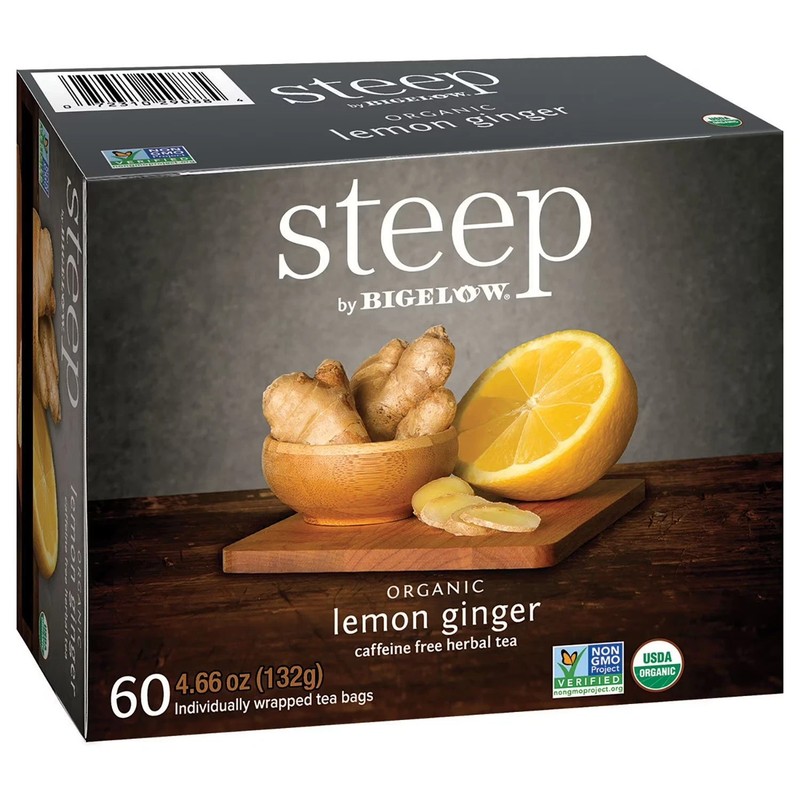 steep by Bigelow Lemon Ginger Herbal Tea ( 60 ct.) Great Price gallery