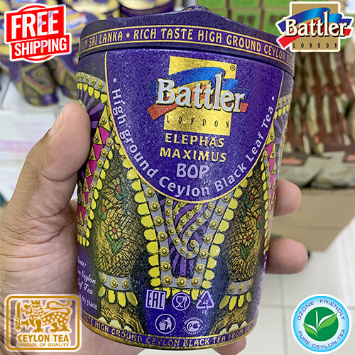 Battler Elephas Maximus Single Origin Pure Ceylon Black Tea BOP 100g Tin Caddy