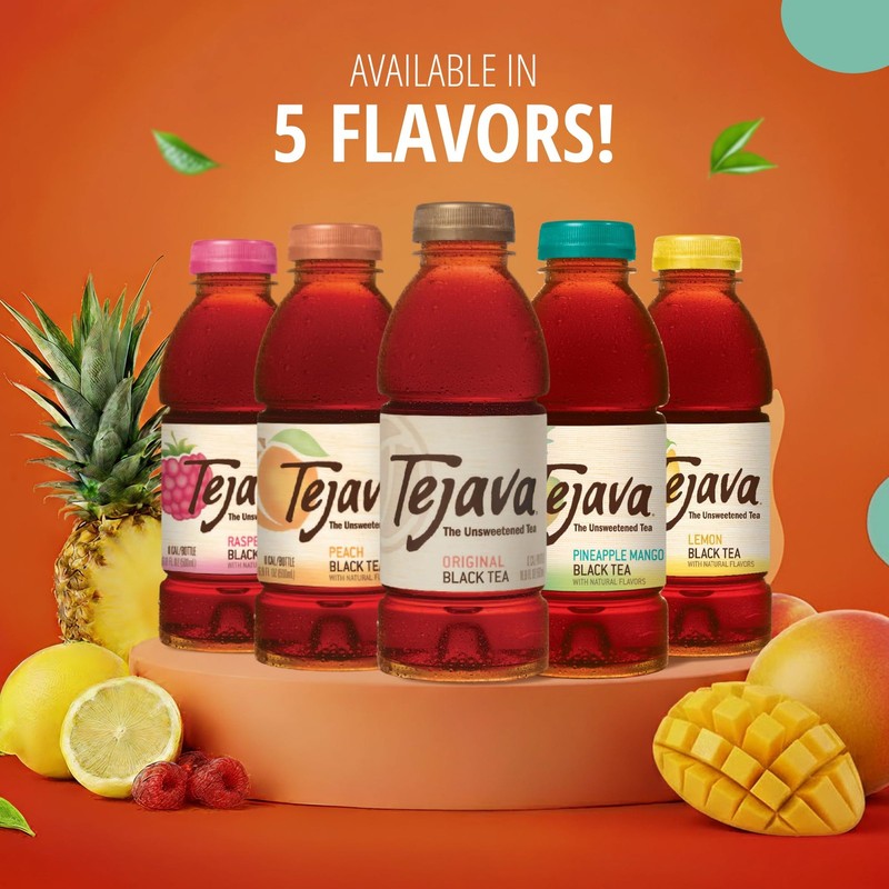 Tejava Unsweetened Raspberry Black Iced Tea, 16.9oz PET Bottles, Award Winnin... gallery