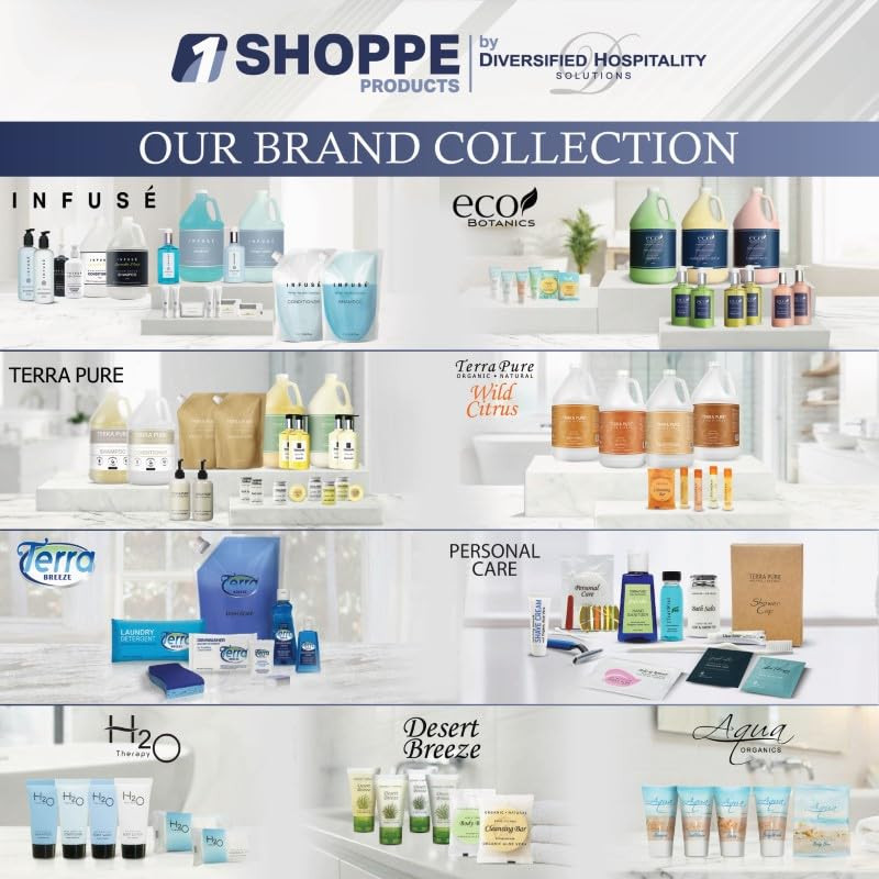 White Tea & Coconut Toiletries Set | 1-Shoppe Amenities Kit | 1Oz Shampoo & Cond gallery