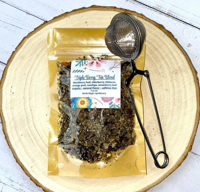 Triple Berry Tea Organic Loose Leaf Tea Lover Sampler Herbal Blend Caffeine Free