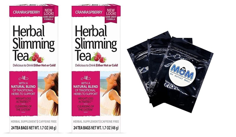 Herbal Slimming Tea Cranberry-Raspberry 24 Count 2 Pack Bundle plus 3 My Outlet