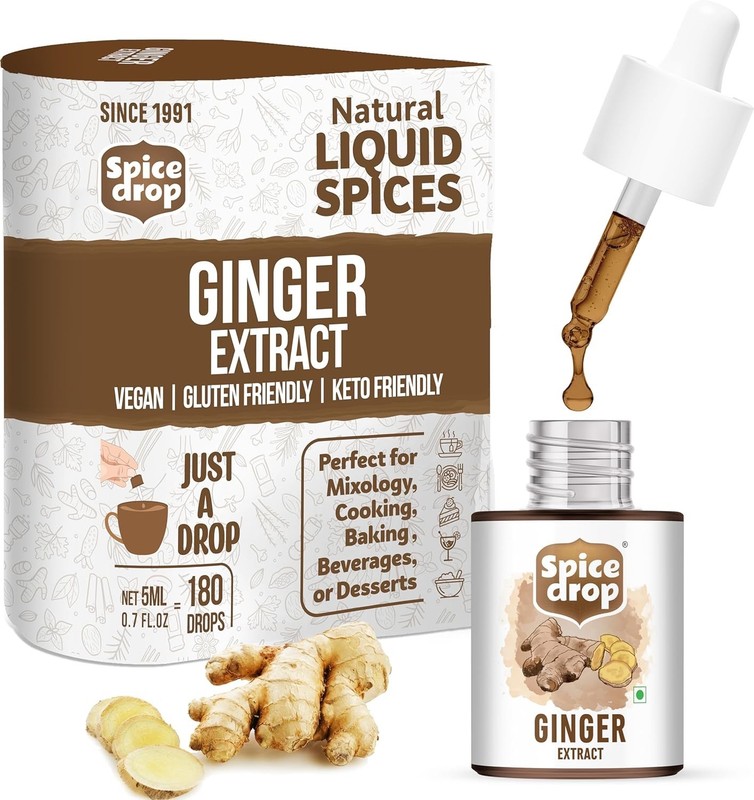 Spice Drop Chai Masala Tea Combo Natural Extract Ginger Chai Masala Cardamom 5ml
