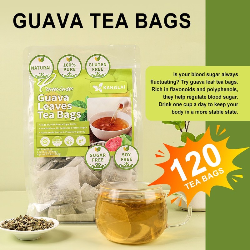 120 Guava Tea Bags, Pure Guava Leaf Tea, Herbal Tea
