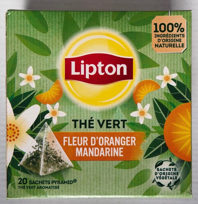 Lipton GREEN TEA: ORANGE BLOSSOM & MANDARINE – 1 box /20 tea bags-SHIPS FREE