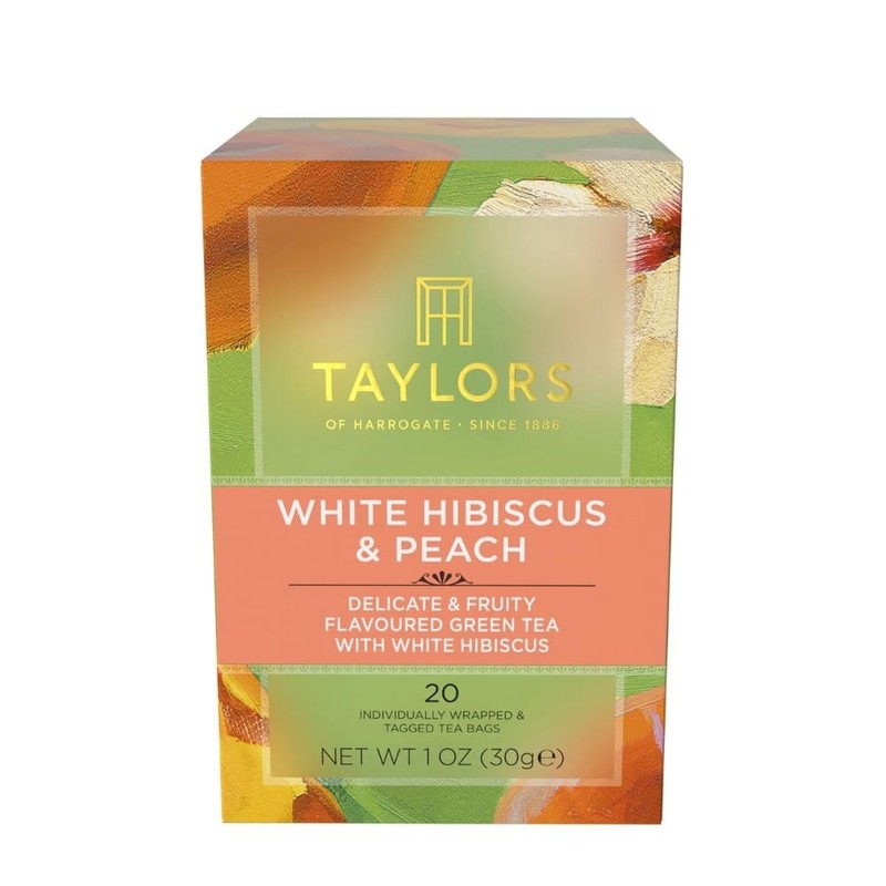 Refreshing White Hibiscus & Peach Green Tea Bags - Enjoy Hot or Iced, 20 Count gallery