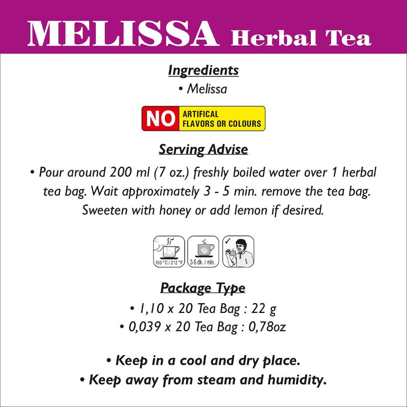 Melissa Tea from - 2 boxes total 40 tea bags FREE SHIPPING gallery