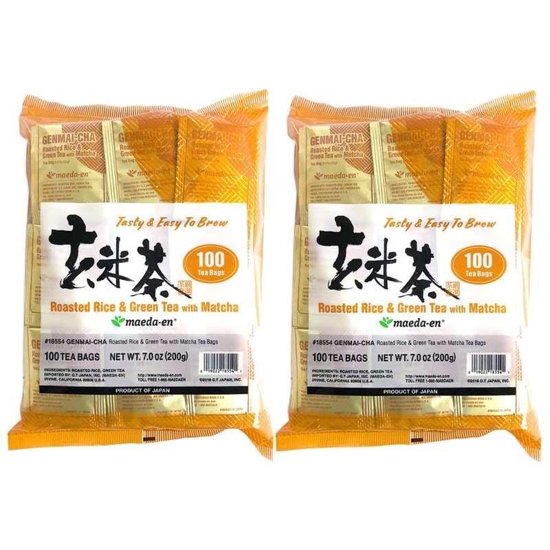 MAEDAEN Genmaicha with Matcha Roasted Rice and Green 200 Tea Bags Powder Japa…