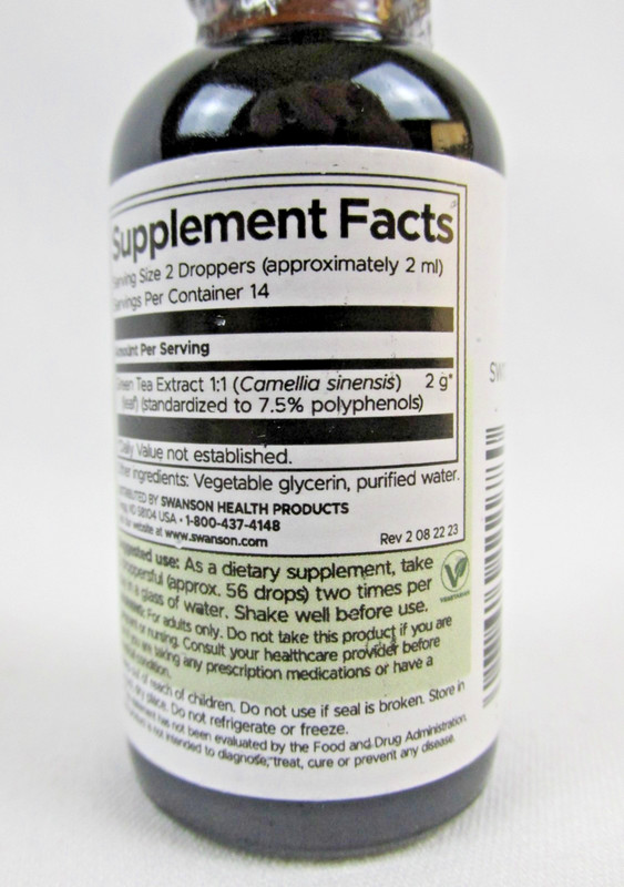 Swanson Green Tea Liquid Extract (Alcohol and Sugar-Free) 1 fl. oz Liquid gallery