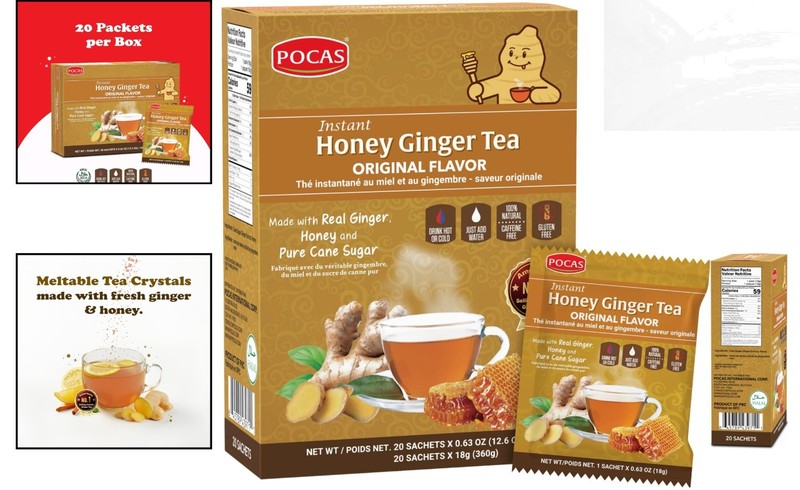 Delicious Instant Honey Ginger Tea Pack of 20 - Immune Support & Gluten Free gallery