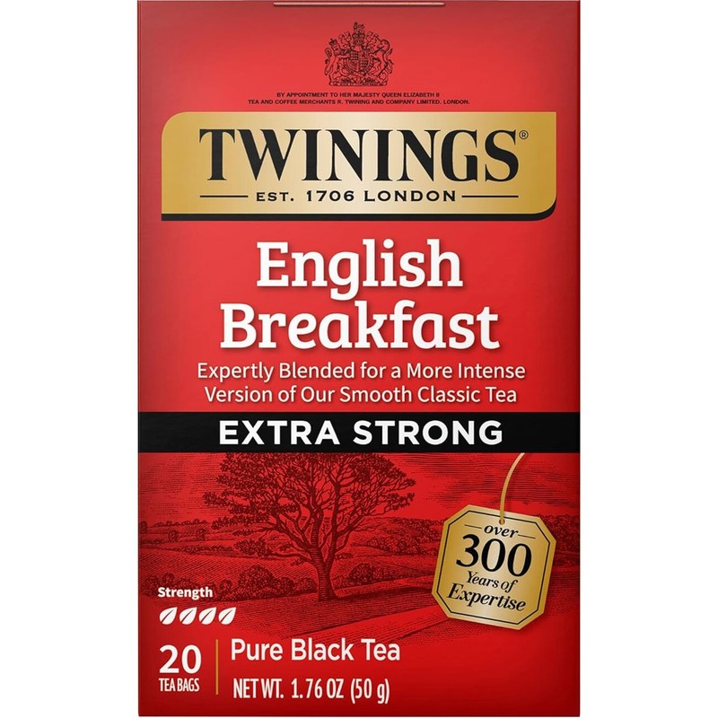 Twinings Extra Strong English Breakfast Black Tea – 20 tea bags (Pack of 3)