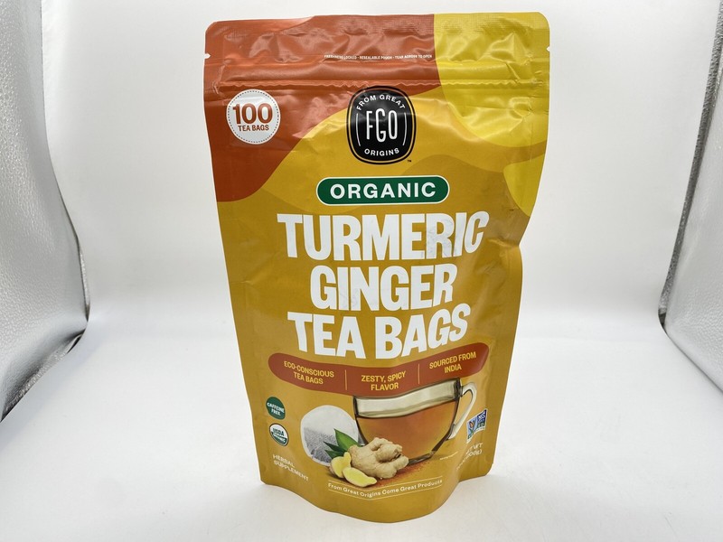 Organic Turmeric Ginger Tea – Eco-Conscious Tea Bags – 100 Count