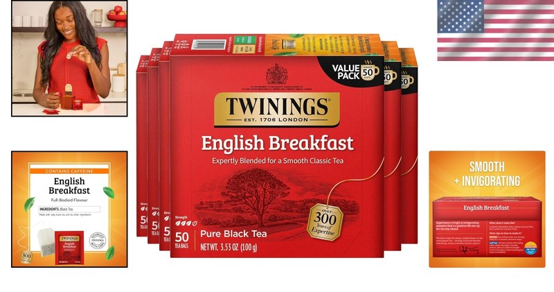 Caffeinated English Breakfast Black Tea - 300 Count Pack for Ultimate Freshness gallery