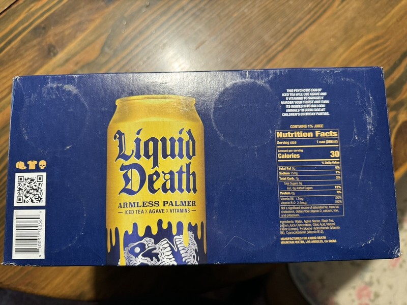 Liquid Death Armless Palmer 8-pack, 19.2oz Rare! Out Of Print! gallery