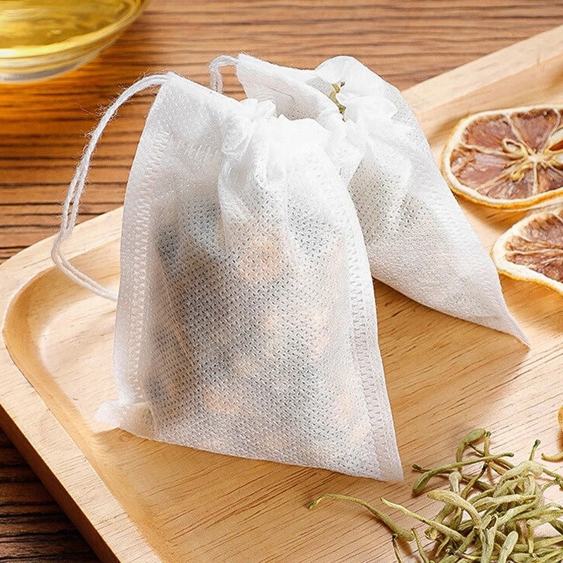 500Pcs Tea Bags Disposable Drawstring Flip Empty Teabags Herb Loose Teas Filters gallery