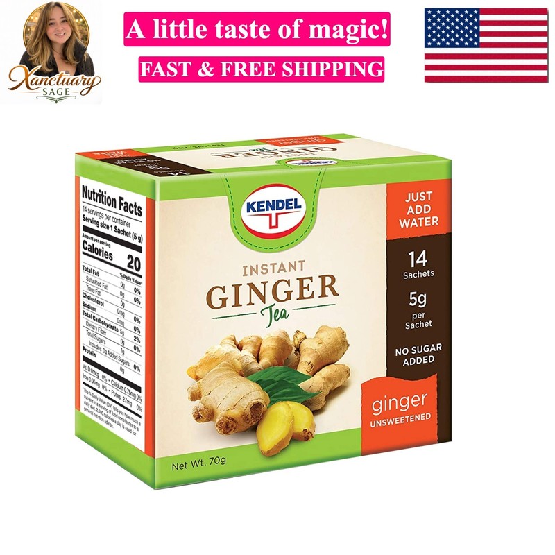 Instant Ginger Tea – Unsweetened Real Ginger Powder Drink – Caffeine Free Dig…