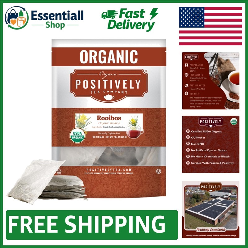 South African Rooibos Tea – 100 Count Eco-Friendly Bags, Sweet & Nutty Flavor