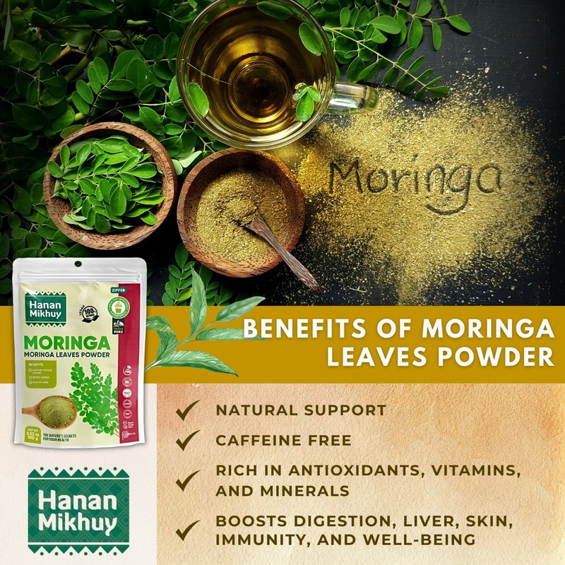 Moringa 100% Natural Moringa Leaf Powder - Healthy Skin & Overall Vitality -Peru gallery