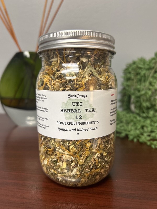 UTI And Cystitis Suskomega 16 Oz Herbal Tea 12+ Powerful Organic Ingredients