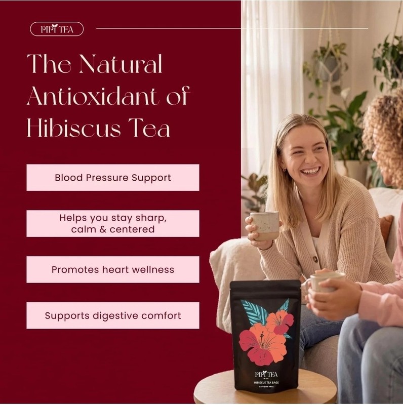 PiPi Tea Organic Hibiscus Tea Bags Caffeine Free Herbal Tea Rich in Antioxi gallery